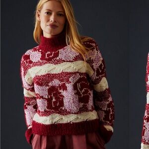 Anthropologie textured turtleneck sweater small